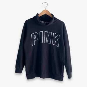 Pink Victoria’s Secret Pullover Women’s X-Small Black/White Graphic Logo Sweater